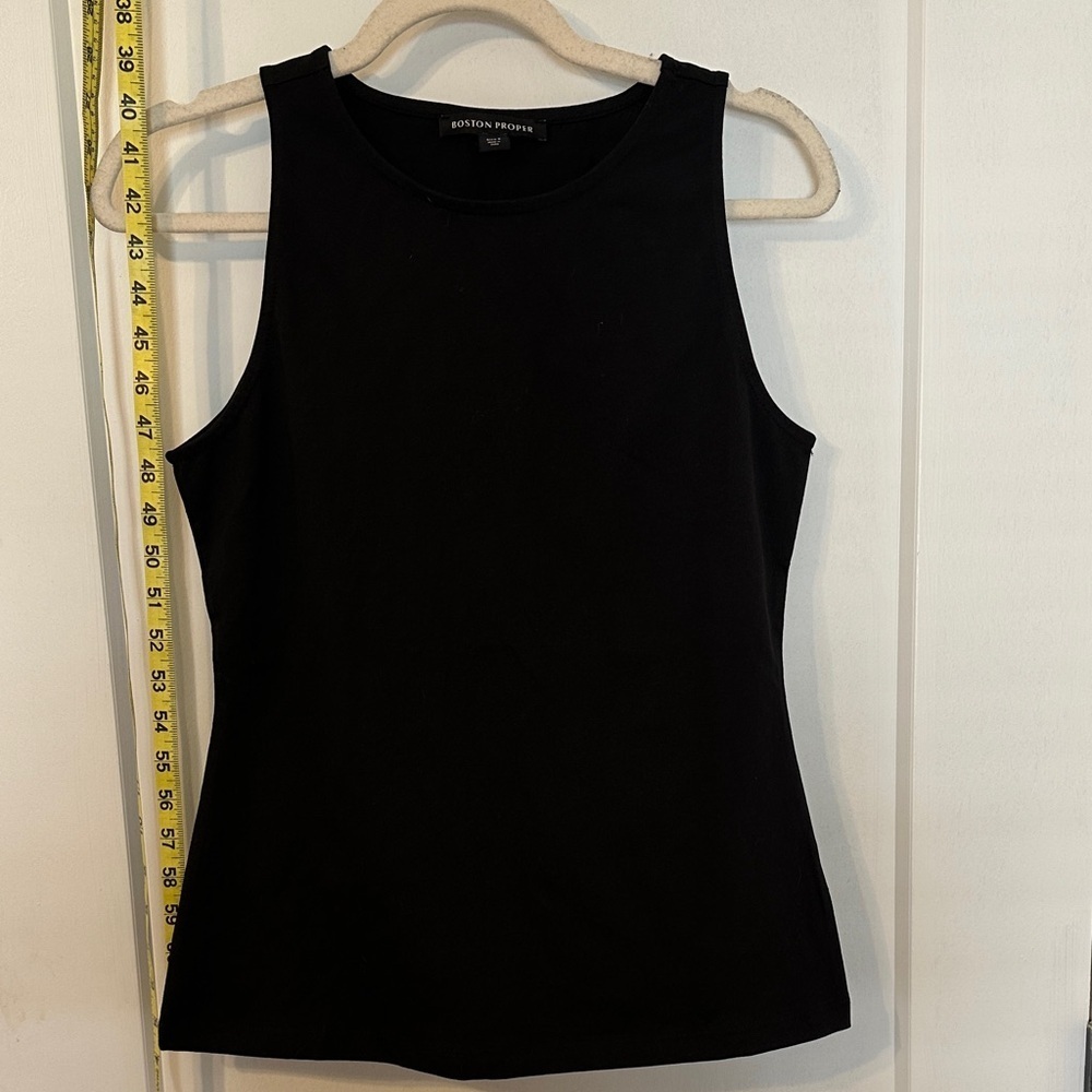 Boston Proper Elegant Black Tank Top
